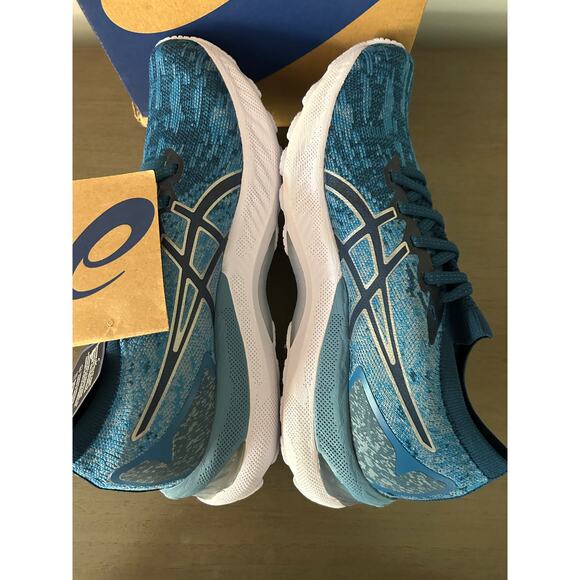 Asics B Gel-Nimbus 23 Knit Running Shoes Grey Floss Mako Blue Women's Sz 8.5 NWT - Picture 4 of 11
